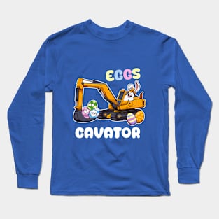 Eggscavator Easter pun Long Sleeve T-Shirt